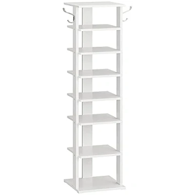 Imagen de HOOBRO Estante Zapatero, para Zapatos de 8 Niveles, Organizador Zapatos, Ahorro Espacio, Estructura Metal, Entrada, Salón, Dormitorio, Blanco EWT07XJ01G1