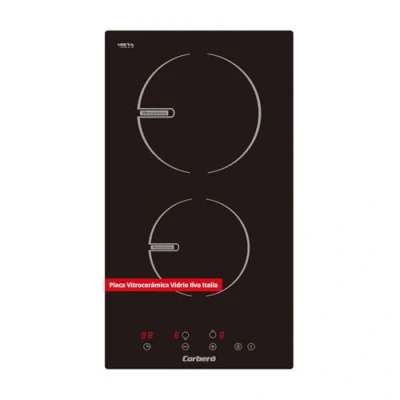 Imagen de Corberó Placas Domino Vitrocerámica 2 Fuegos CCVG2902D 2900W Control Touch Temporizador 99 Minutos 9 Niveles Potencia Desconexión Automática de Seguridad 29x52x5 cm
