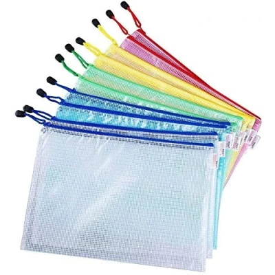 Imagen de Vicloon Bolsa de PVC Zip Documento Carpeta,A4 Respaldo Almacenamiento Bolsas con Cremallera para Productos Belleza Artículos Oficina Accesorios Viaje,5 Colores (10 Unids)