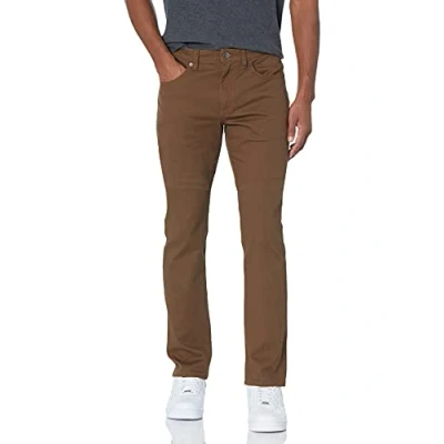 Imagen de Amazon Essentials Pantalón de Sarga Elástico con 5 Bolsillos y Ajuste Entallado Hombre, Marrón, 31W / 30L