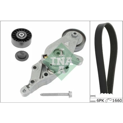 Imagen de INA 529 0491 10 Juego de correas trapeciales poli V Revisar/sustituir poleas libres del alternador SEAT: Leon I Hatchback, Ibiza 2, Córdoba Berlina