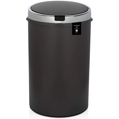 Imagen de Les Collectors N347 Papelera Automática, Capacidad 42L, Sensor Apertura Infrarrojos, Silenciosa, Forma Redonda, Edición Gris Oscuro, Acero Inoxidable, 30x30x72 Cm, Metal, 42 L