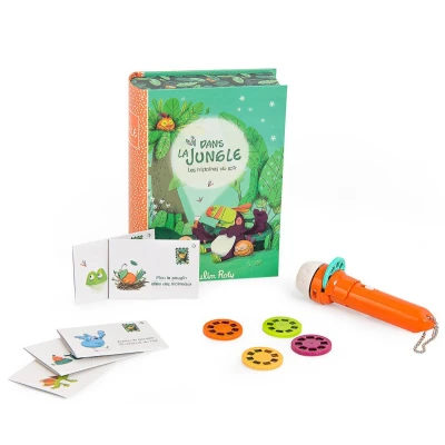 Imagen de MOULIN ROTY MR MR668380 Libro linterna proyector de historias la jungla con 3 cuentos incluidos Plástico