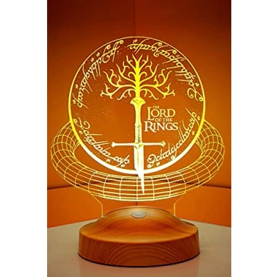 Imagen de Sentidos Luz nocturna LED 3D El Señor de los Anillos Regalos Cumpleaños Lámpara Escritorio Dormitorio (El Espada)