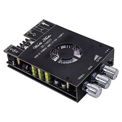 Imagen de WANGCL 2 amplificadores estéreo TDA7498E de 160 W para subwoofer potencia, compatible con Bluetooth, 2.0 canales clase D, amplificador audio cine en casa