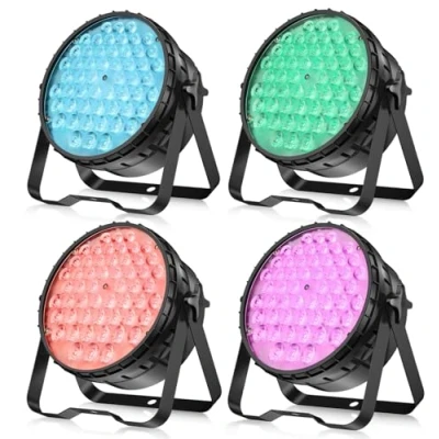 Imagen de BETOPPER Luces de Escenario 54x4W RGBW, Luz Estroboscópica 4 en 1 DMX 4/8, DJ para Fiestas, Discotecas, Fotografía, Bodas, Jardín, Decoración del Hogar y Navidad (4 Pack)