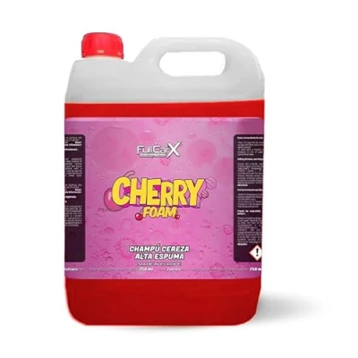 Imagen de FULLCARX Cherry Foam 5 Litros Champú Rosa Espuma Activa, Alta Concentración, Encapsula Suciedad, Alto Poder Espumante con Lanza Foamer, Jabón Limpiador Lavado, Producto Limpieza Detailing Profesional