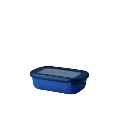 Imagen de Mepal Multi Bowl Cirqula Rectangular Recipientes para Alimentos con Tapa Adecuado como Fiambrera Hermética Frigorífico, Microondas y Congelador Tapers Comida 500 ml Vivid blue
