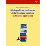 Imagen de Bibliografia En Resumenes De La Literatura Española (articulos 19 98 2
