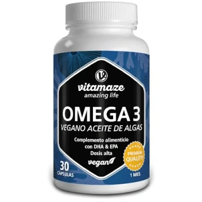 Imagen de Omega 3 Vegano de Aceite Algas 1080 mg por cáspsula diaria 375 DHA y 125 EPA durante 1 mes Máxima Biodisponibilidad