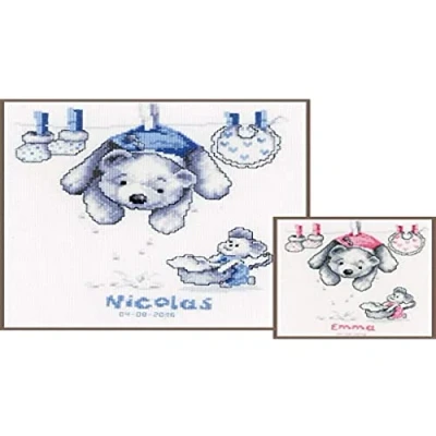 Imagen de VERVACO Kit de Punto Cruz, Cotton, Colores Variados, ca. 20 x 22 cm / 8&quot; 8,8&quot;