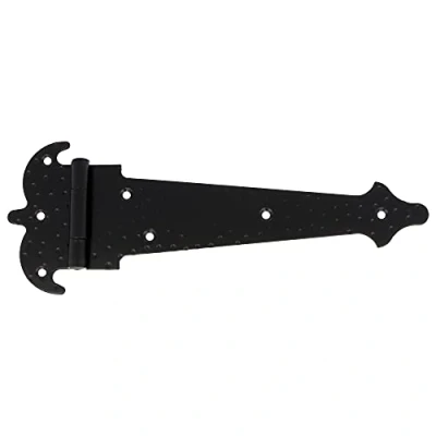 Imagen de Amig Bisagra Reforzada Dos Palas Negro Acero punteado Estilo: Rústico Forja para Puertas Abatibles Lisas Entrada y Paso Exteriores e Interiores, Armarios Medidas: 300 x 131 2 mm
