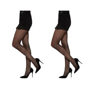 Imagen de MYCHICLEGS Mallas de velo fino 20 DEN para mujer 16 colores S, M, L, XL, Negro juego 2, XXL