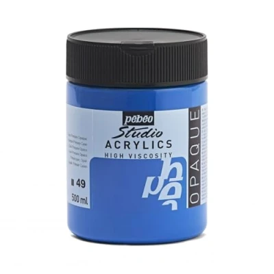 Imagen de Pebeo Studio Pintura acrílica (500 ml), color azul cian