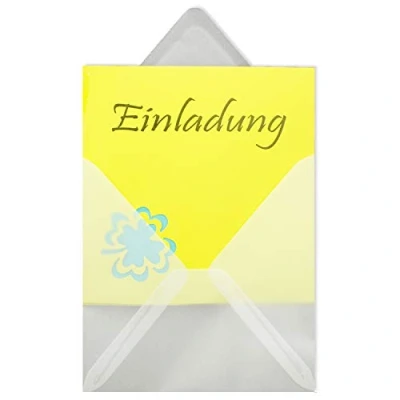 Imagen de FarbenFroh Sobres cuadrados (50 unidades, 15,5 x cm, sin ventana, con adhesivo húmedo, para tarjetas de invitación boda, cumpleaños y más), color blanco transparente