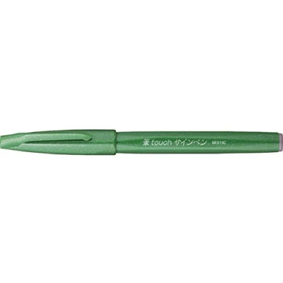 Imagen de Pentel Rotulador Touch con punta de pincel. Color verde. Pack 10