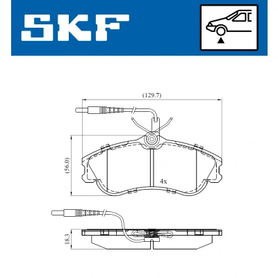 Imagen de SKF VKBP 80281 E Juego de pastillas freno con contacto avisador desgaste CITROËN: Xsara Hatchback, Coupé, PEUGEOT: 306 Hatchback