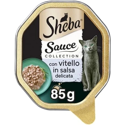 Imagen de Sheba Sauce Collection in Salsa Comida para Gato con Ternera en Delicada, 85 g, 22 bandejas