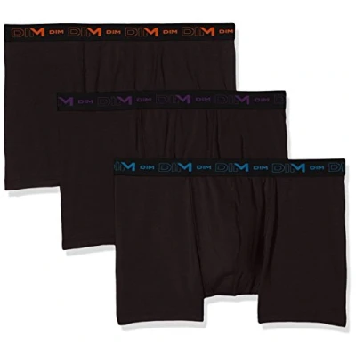Imagen de DIM Stretch Boxer 3 PACK Culotte, Hombre, Talla: XXL, Noir cassis/noir orange/noir bleu