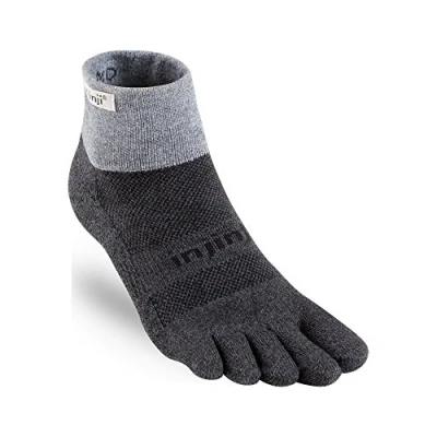 Imagen de Injinji Calcetines de media altura con dedos separados la gama Trail para Hombre, color granito, tamaño medium