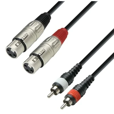 Imagen de Adam Hall Cables 3 Star TFC 0100 Cable doble Hall® 2 XLR hembra x RCA 1 m
