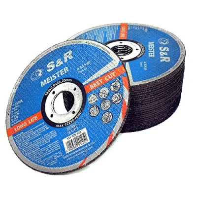 Imagen de S&amp;R Disco de corte 125 mm para metal y Hierro x2, 0x22, 23 A30 S BF uso profesional. Juego 25 discos amoladora angular.