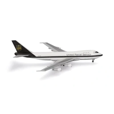 Imagen de Herpa Miniatura del avión UPS Airlines Boeing 747 100F N673UP, Escala 1/500, Modelo prefabricado, maqueta de colleción, modelismo, Avion sin Soporte, Figura Metal