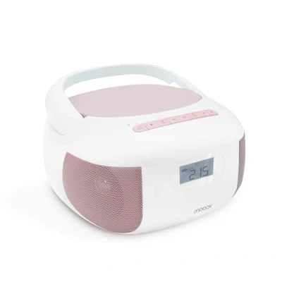 Imagen de Metronic 477185 Radio CD Lector portátil con Bluetooth Rosa, Compacto Reproductor de Altavoz estéreo, Entrada USB, microSD, FM, AUX y Conector para Auriculares