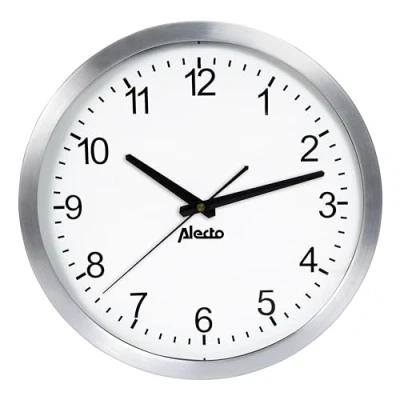 Imagen de Alecto AK 10 Reloj de Pared analógico Grande para salón con un diámetro 30 cm Esfera Movimiento Cuarzo silencioso Blanco