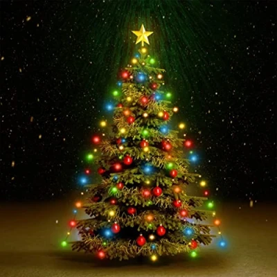 Imagen de vidaXL Red de Luces Árbol Navidad, Adorno Luminoso con 180 LEDs, Decorativas para Árboles Navidad Fiestas, Colorido cm