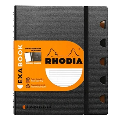 Imagen de Rhodia 132576C Exabook cuaderno organización con espiral rayado, 160 páginas, A5+, negro