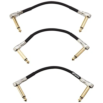 Imagen de BOSS BPC 4 3 Three Pack 4in/10cm length Space saving pedal patch cable with slimline pancake plugs for pedalboards