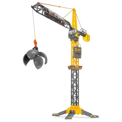 Imagen de Dickie Toys Grúa Mighty Crane 110 cm, Juguete con Control Remoto por Cable, Giro 360, Bola de demolición función Agarre, óptimo para niños a Partir 3 años (203729022)