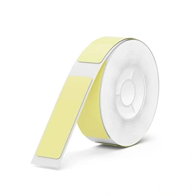 Imagen de NIIMBOT D110/D11/D101 etiquetas autoadhesivas para escribir 12 x 40 mm, papel térmico escuela, hogar, oficina, pequeñas empresas, 1 rollo de 160 (amarillo)