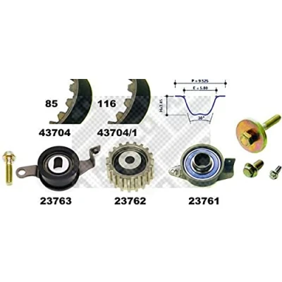 Imagen de MAPCO 23704 Kit de correa distribución 116 85 con material montaje añadido FORD: FIESTA 4, Sierra Mk2 Berlina, Hatchback