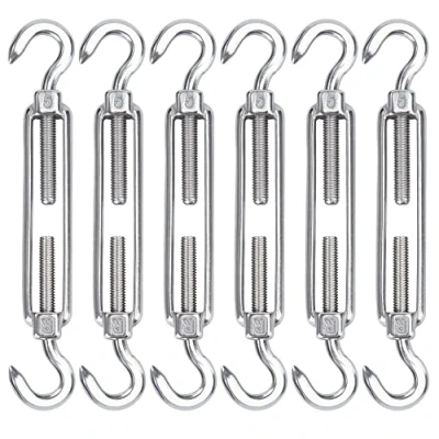 Imagen de 6pcs M5 Tensor Gancho de Acero Inoxidable 304 y Hook &amp; Hook, Cable Alambre Tensión la Cuerda Ajustable, Accesorios para Toldos Rope Tendederos