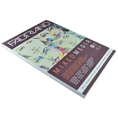 Imagen de Honsel Fabriano Mixed Media Bloc de Papel para Artistas, DIN A3, 40 Hojas 250 g/m², Adecuado técnicas Pintura húmeda y Seca, Blanco