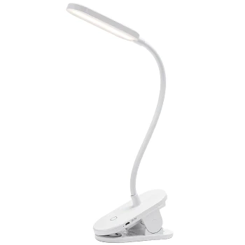 Imagen de Aigostar Luz Lectura,Lámpara Lectura Pinza con 360 Brazo Flexible Regulable, de Cama Clip,3 Modos,Recargable Usb Flexo Led Escritorio 4000K Protección Ojos Colors Para Leer, Trabajar,Blanco