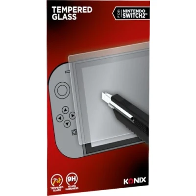 Imagen de Konix Protector de pantalla cristal templado Nintendo Switch 2 Antiburbujas Antigolpes Antirrayaduras Dureza 9H 100% transparente