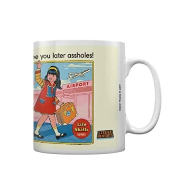 Imagen de Steven Rhodes MG25672 Taza de cerámica (315 ml), diseño con texto &quot;See You Later Assholes&quot;