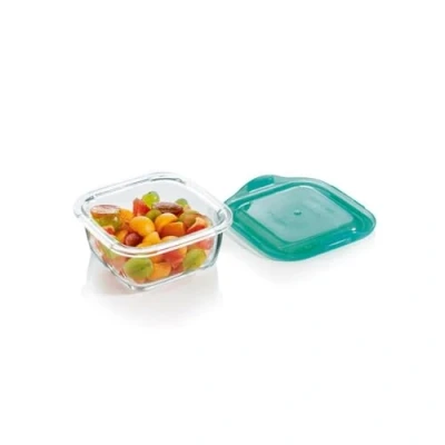 Imagen de Luminarc RECIP CUAD C/T 38 CL KEEP&#039;N Lagon Lum, Transparente y Verde, 38cl