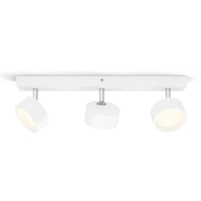 Imagen de Philips Barra de Iluminación Bracia, con 3 Focos 5.5W, 550 lm, Luz Blanca Cálida, 2700k, Blanco