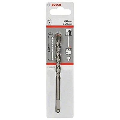 Imagen de Bosch 2 608 596 157 Broca centradora para vástago de inserción adaptador hexagonal y SDS plus 8 mm, 120 mm (pack 1)