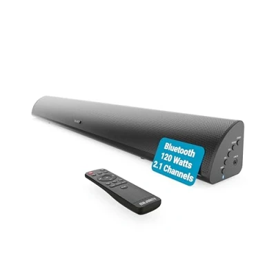 Imagen de Majority Snowdon Barra de Sonido TV Bluetooth Soundbar con Subwoofer Incorporado 120W 2.1 Estéreo Altavoces para 81CM Montaje en Pared Controles EQ Mando a Distancia Incluido (Negro)