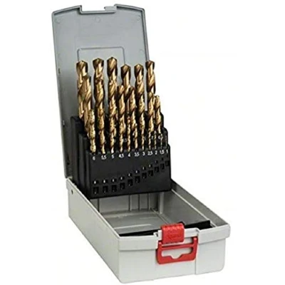 Imagen de Bosch 2 608 587 019 Juego de 25 brocas para metal ProBox HSS TiN (recubrimiento titanio) 1 13 mm (pack 25)