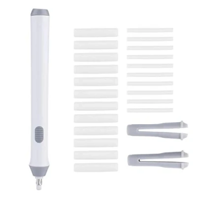 Imagen de borrador eléctrico Ki, de dibujo Akozon, eléctrico, lápiz goma portátil automático con batería eléctrica Tenwin 22 recambios (blanco)