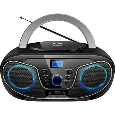 Imagen de Silva Schneider MPC 19.4 Radio FM con Reproductor de CD, AUX, USB, Color Negro y Plateado