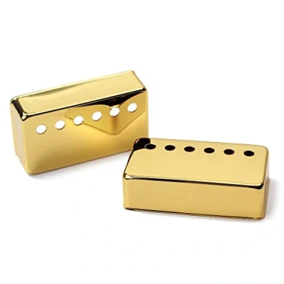 Imagen de Alnicov Juego de 2 fundas para pastillas guitarra Humbucker latón con espaciado 50 mm/52 mm Gibson Les Paul, dorado