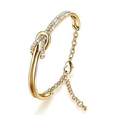 Imagen de NINAMAID Pulsera Mujer con Cristales de Swarovski Chapado en Oro Pulseras para