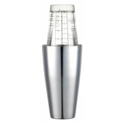 Imagen de BarCraft Juego de Coctelera Boston con Recetas Impresas, Acero Inoxidable, 400 ml